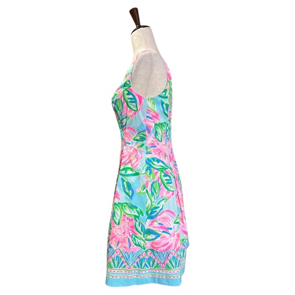LILLY PULITZER WOMEN’S  NWT LINNET STRETCH DRESS WITH POCKETS  PINK WHITE SZ 0 - Picture 6 of 11